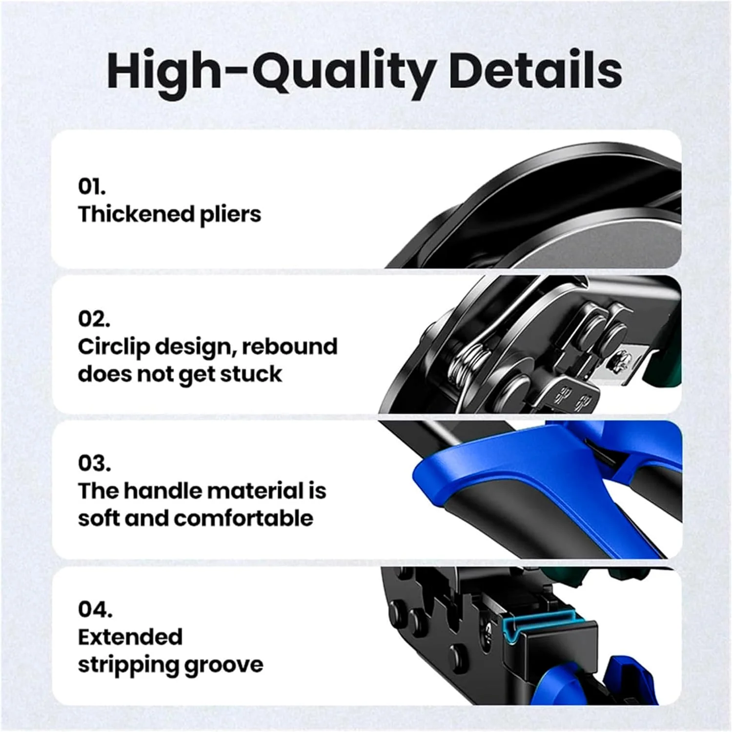 ابزار پرس شبکه ماژولار UPORT RJ45 RJ11 RJ12، ابزار برش و لخت کردن کابل شبکه / سیم لخت کن / سیم چین، برای 8P/6P/4P /CAT5/CAT5e/CAT6 همه در یک، مشکی و آبی ابزار پرس شبکه ماژولار UPORT RJ45 RJ11 RJ12، ابزار برش و لخت کردن کابل شبکه / سیم لخت کن / سیم چین، برای 8P/6P/4P /CAT5/CAT5e/CAT6 همه در یک، مشکی و آبی