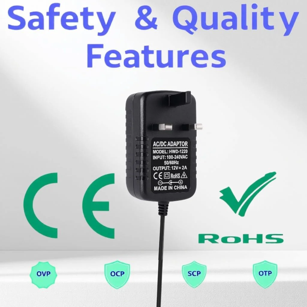 آداپتور برق 12 ولت 2 آمپر CIRCUIT GREEN با دوشاخه UK، شارژر 24 وات 100-240 ولت AC به 12 ولت DC، کانکتور استوانه ای 5.5×2.5 میلی متر، قطب مثبت مرکزی، کابل 1 متری برای دوربین های مداربسته، نوارهای LED، روترها و مانیتورها - بسته 1 عددی آداپتور برق 12 ولت 2 آمپر CIRCUIT GREEN با دوشاخه UK، شارژر 24 وات 100-240 ولت AC به 12 ولت DC، کانکتور استوانه ای 5.5×2.5 میلی متر، قطب مثبت مرکزی، کابل 1 متری برای دوربین های مداربسته، نوارهای LED، روترها و مانیتورها - بسته 1 عددی