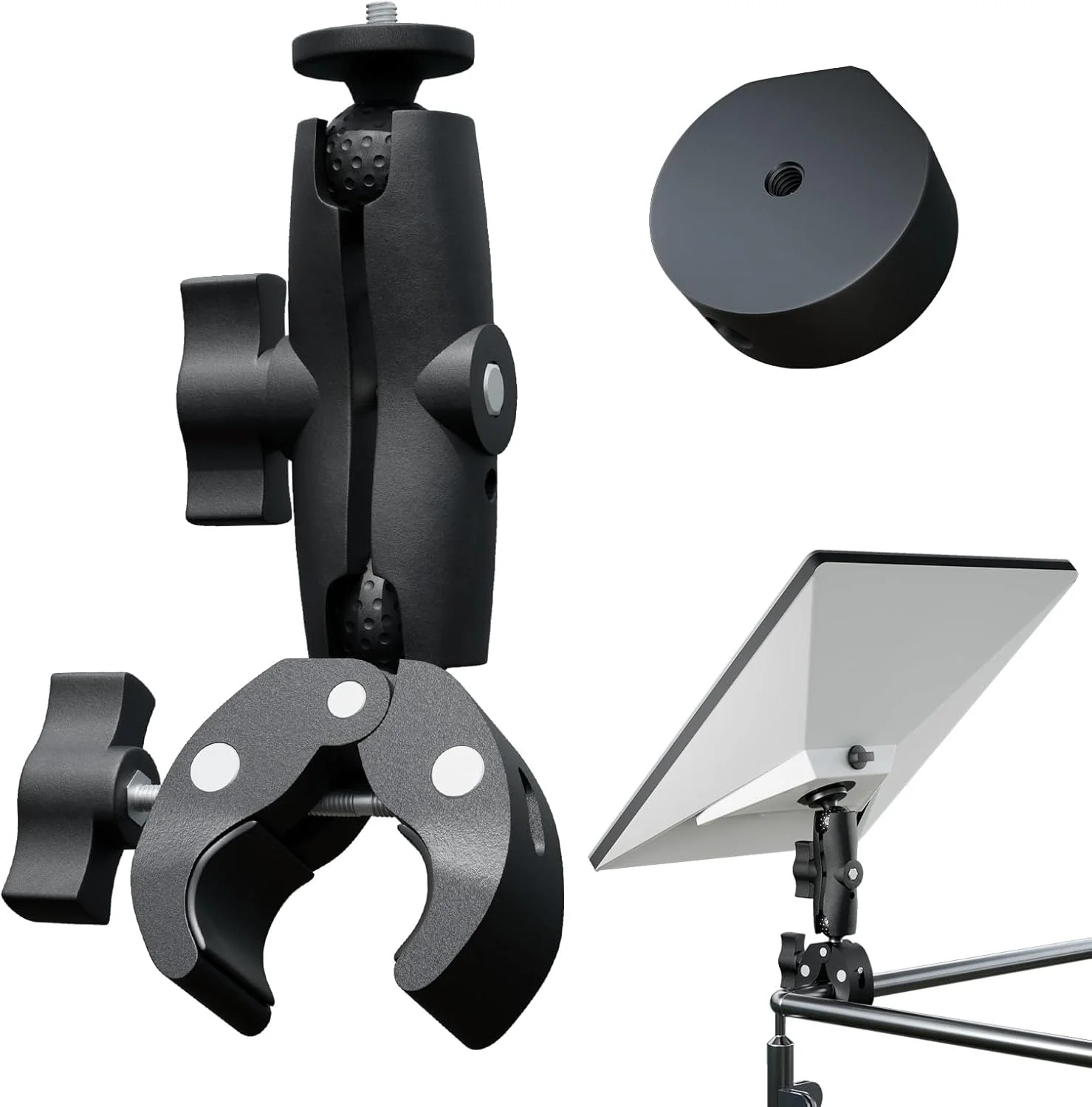 پایه مینی استارلینک، پایه گیره ای قابل تنظیم برای نردبان های RV، نرده محافظ و باربند سقفی، گیره زاویه قابل تنظیم جهانی، لوازم جانبی مینی استارلینک، سازگار با آداپتور لوله اصلی