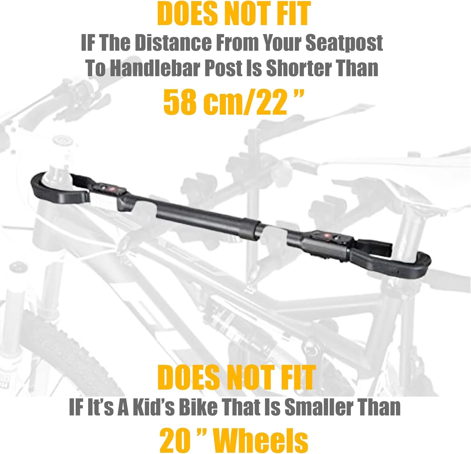 آداپتور میله بالایی دوچرخه قابل تنظیم برای باربند خودرو یا پایه نگهداری خانگی - مناسب برای دوچرخه های سایز کوچک، دوچرخه های جاده ای و کوهستانی با ظرفیت 15 کیلوگرم