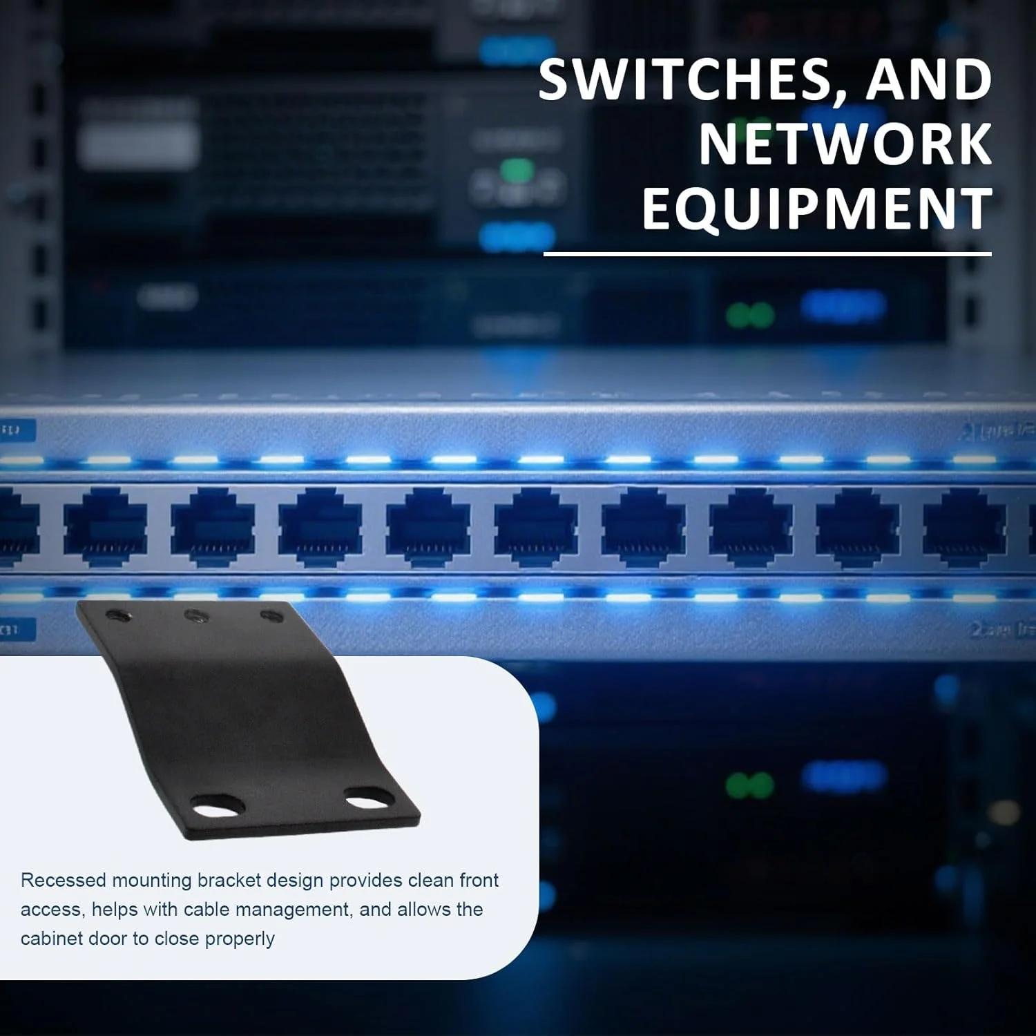 براکت آداپتور رک 1U سازگار، تبدیل رک 23 اینچی به نصب 19 اینچی، توسعه دهنده عمق فرورفته برای تجهیزات شبکه سرور کامپیوتر، کیت کاهنده نصب رک