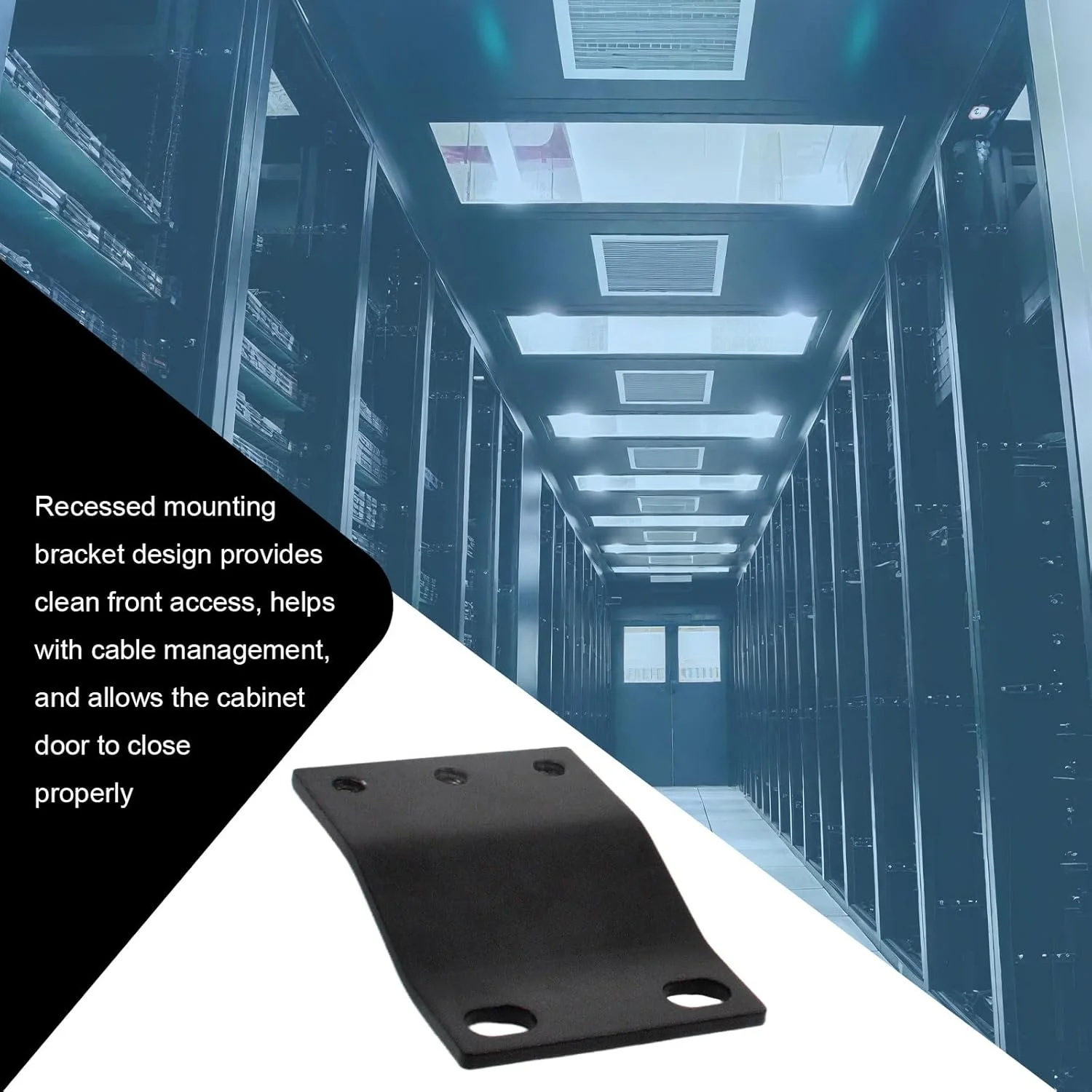 براکت آداپتور رک 1U سازگار، تبدیل رک 23 اینچی به نصب 19 اینچی، توسعه دهنده عمق فرورفته برای تجهیزات شبکه سرور کامپیوتر، کیت کاهنده نصب رک