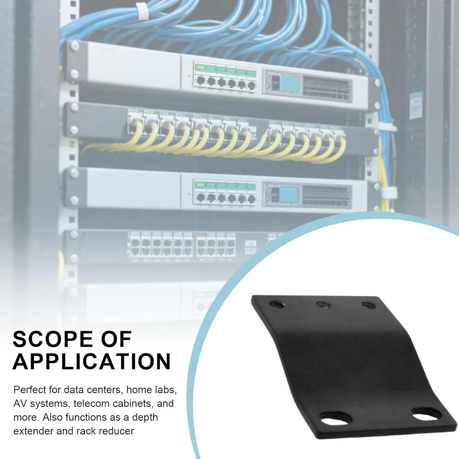 براکت آداپتور رک 1U سازگار، تبدیل رک 23 اینچی به نصب 19 اینچی، توسعه دهنده عمق فرورفته برای تجهیزات شبکه سرور کامپیوتر، کیت کاهنده نصب رک