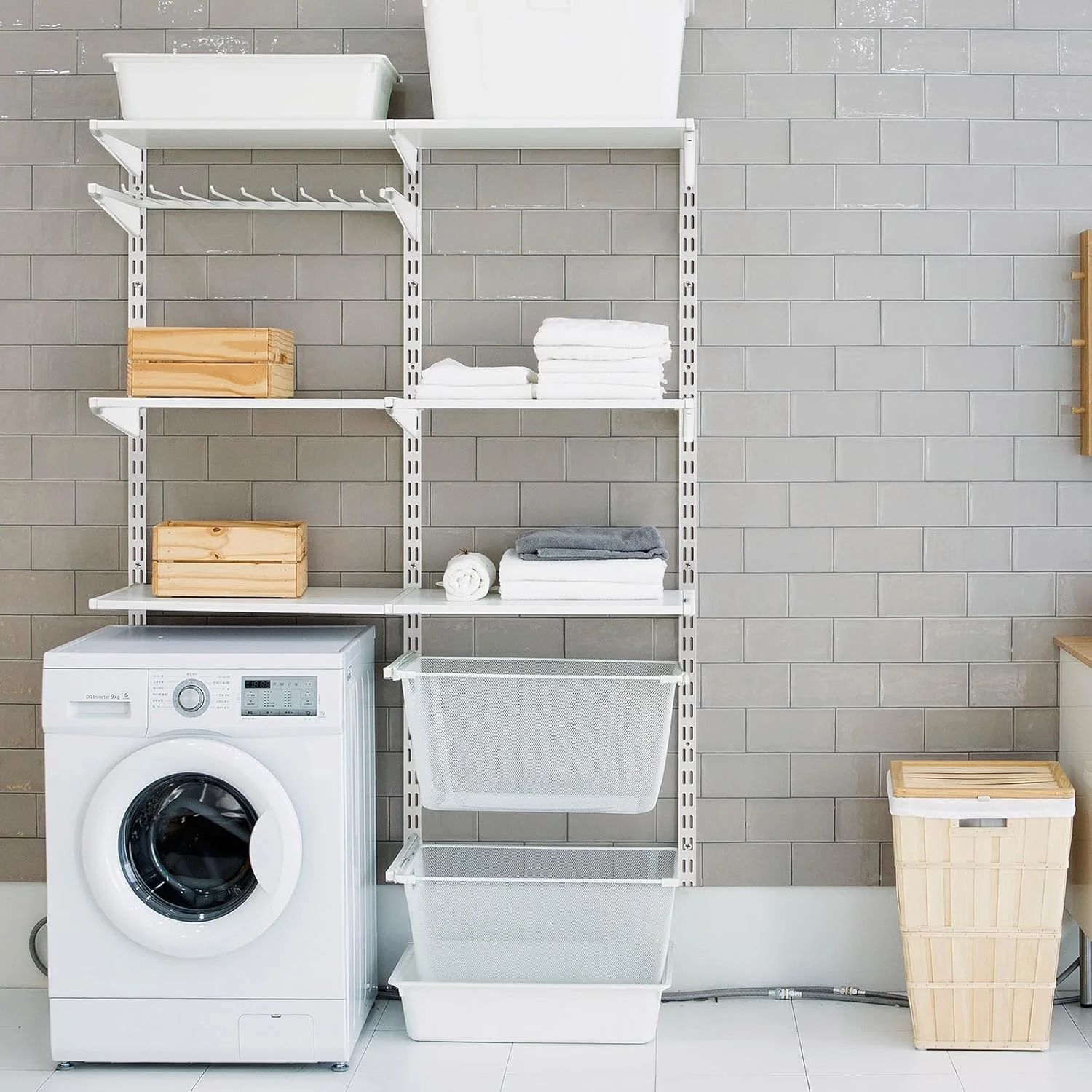 سیستم قفسه بندی دیواری دو ریل کولینگ میل، 63.5 سانتی متر، به همراه 6 عدد براکت قفسه قابل تنظیم 29.2 سانتی متری، سیستم پشتیبانی فلزی قفسه سنگین برای آشپزخانه، کمد، خانه، داخل خانه (سفید) سیستم قفسه بندی دیواری دو ریل کولینگ میل، 63.5 سانتی متر، به همراه 6 عدد براکت قفسه قابل تنظیم 29.2 سانتی متری، سیستم پشتیبانی فلزی قفسه سنگین برای آشپزخانه، کمد، خانه، داخل خانه (سفید)