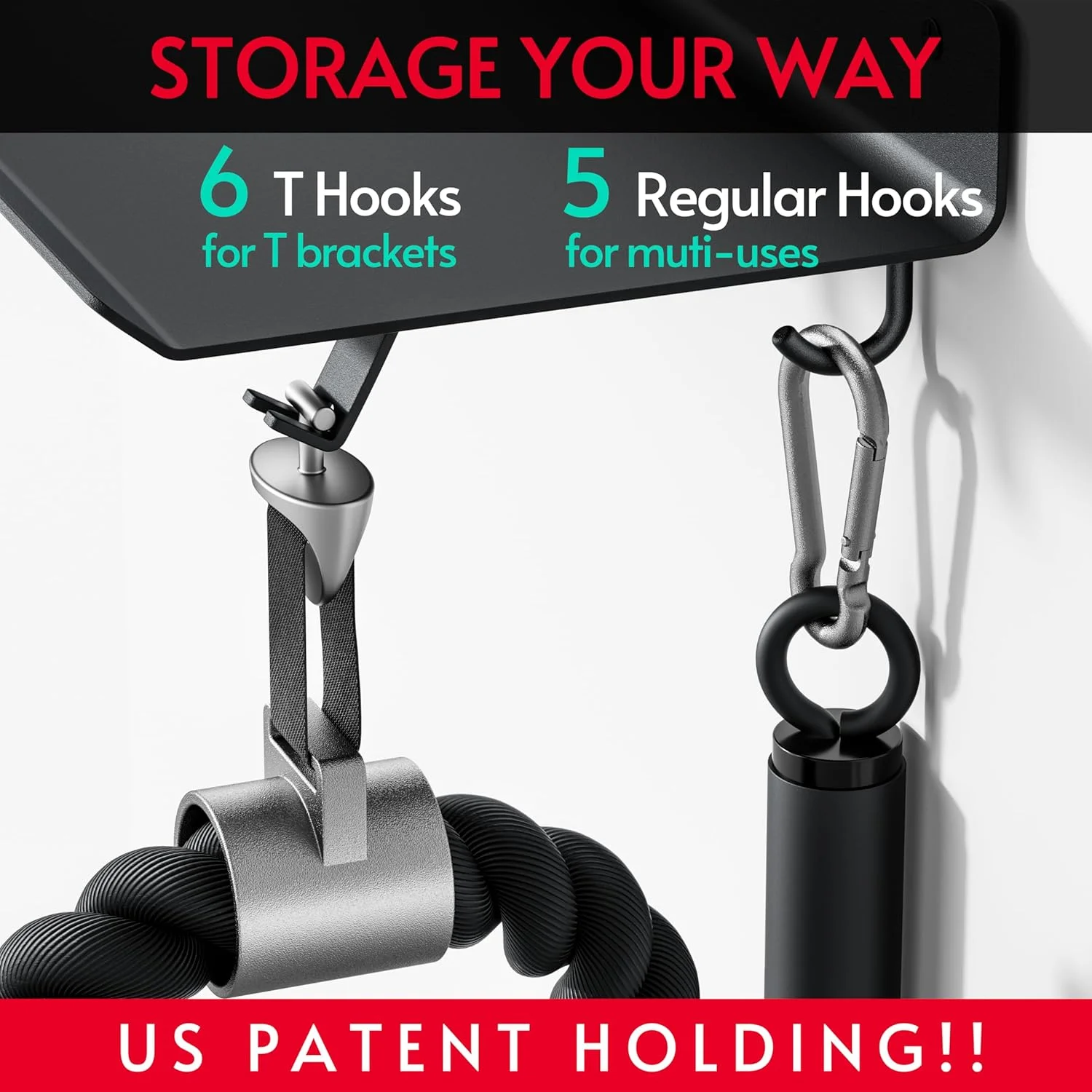 شلف شناور یک طبقه Crostice سازگار با لوازم جانبی Tonal، شلف نگهداری باشگاه خانگی، سازمان دهنده دیواری قفسه باشگاه، نگهدارنده فلزی تمرین، آداپتورهای قفل براکت T، آویز، دارای ثبت اختراع ایالات متحده