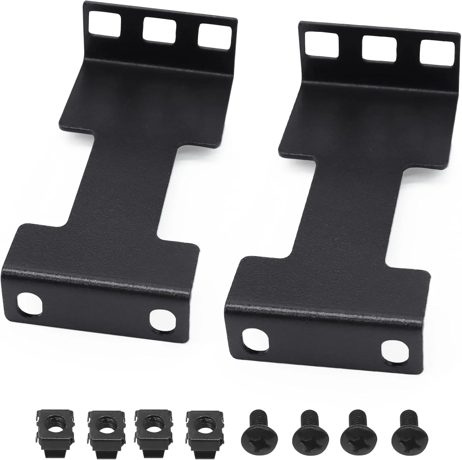 افزایش دهنده عمق رک سرور 1U، افزایش عمق 44.45 میلی متر، افزایش دهنده رک شبکه، کیت آداپتور رک فرورفته برای رک 1U، مشکی