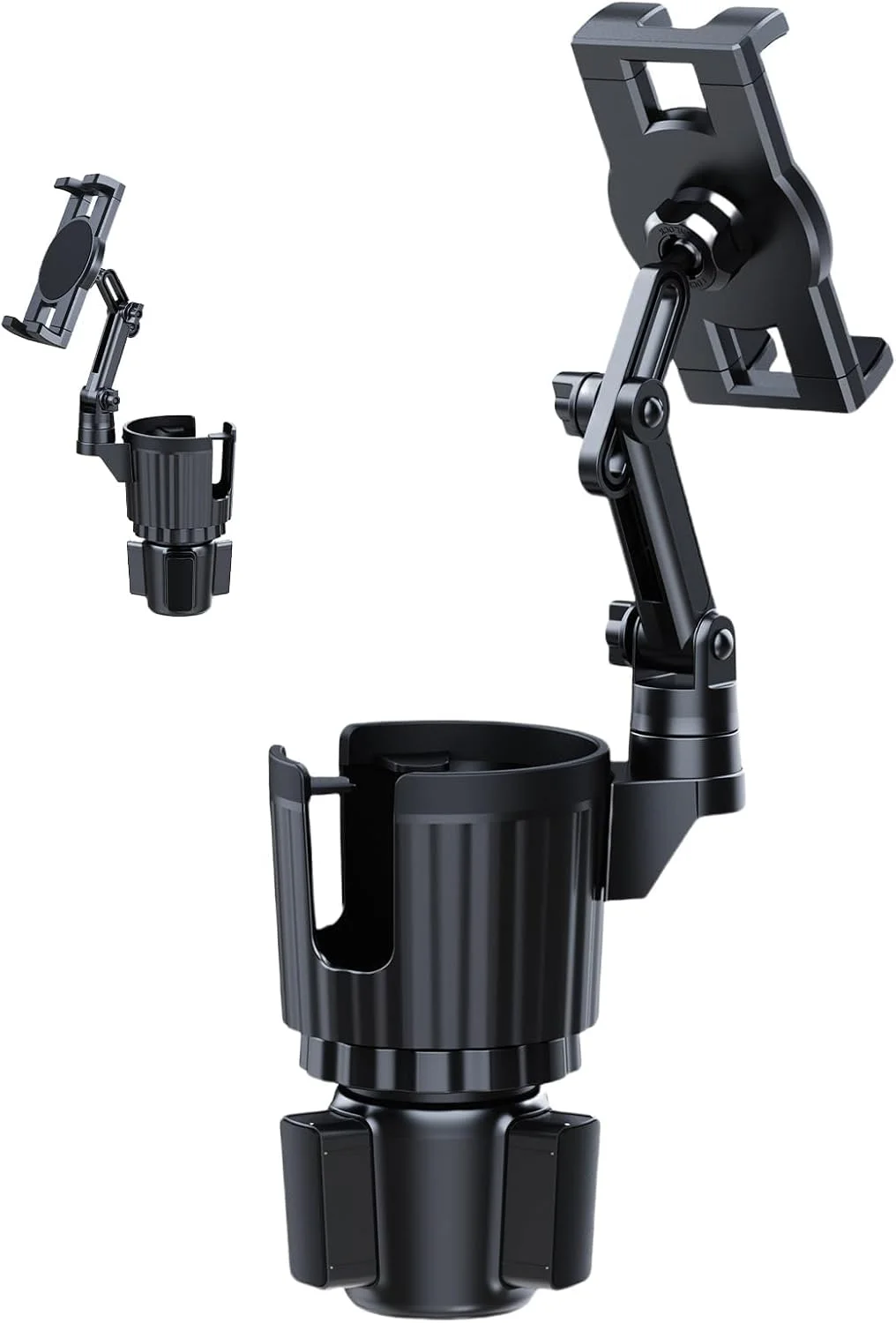 نگهدارنده تلفن همراه لیوانی برای خودرو، گسترش دهنده لیوان خودرو 2 در 1 با آداپتور قفسه نوشیدنی، سازگار با اکثر تلفن های هوشمند و بطری های آب