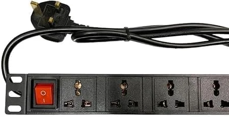 واحد توزیع برق 8 راهه با پریزهای جهانی و دوشاخه بریتانیایی، طراحی مقاوم برای نصب در رک