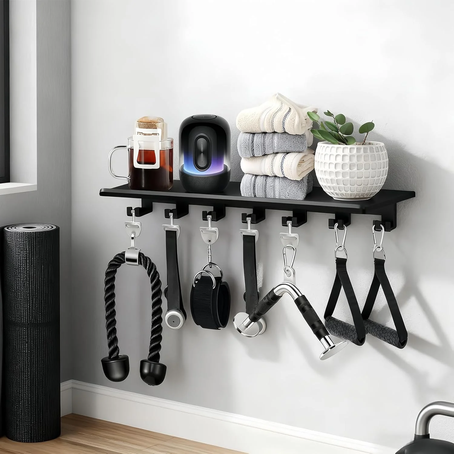 شلف دیواری شناور، قفسه نگهدارنده برای دیوار | آداپتورها و بست آویز، برای تمرینات ورزشی، باشگاه خانگی، حمام، اتاق خواب، سرویس بهداشتی شلف دیواری شناور، قفسه نگهدارنده برای دیوار | آداپتورها و بست آویز، برای تمرینات ورزشی، باشگاه خانگی، حمام، اتاق خواب، سرویس بهداشتی