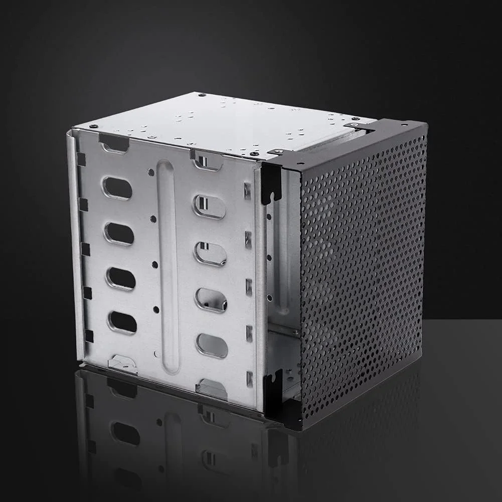 محفظه هارد دیسک استیل ضد زنگ EMVANV، محفظه هارد دیسک 5.25 اینچی به 5X 3.5 با فضای فن، براکت رک آداپتور محفظه هارد دیسک (نقره ای) محفظه هارد دیسک استیل ضد زنگ EMVANV، محفظه هارد دیسک 5.25 اینچی به 5X 3.5 با فضای فن، براکت رک آداپتور محفظه هارد دیسک (نقره ای)