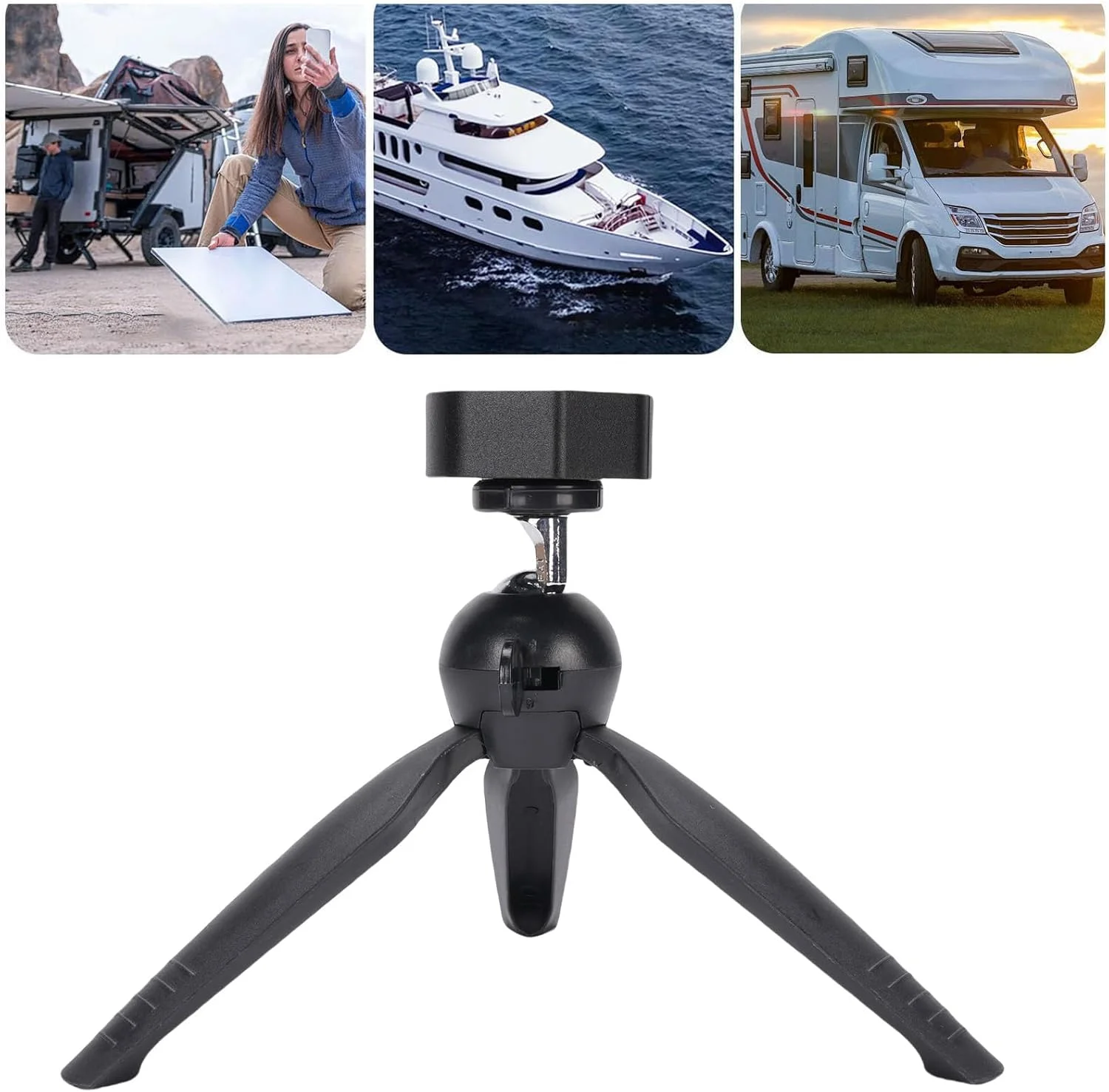 پایه سه پایه کوچک عمومی با آداپتور، کیت نصب سه پایه با ارتفاع و زاویه قابل تنظیم، کیت نصب آداپتور پایه آلیاژ آلومینیوم برای آنتن مینی V4 برای میله های قفسه سقفی فضای باز