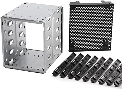 محفظه هارد دیسک استیل ضد زنگ EMVANV، محفظه هارد دیسک 5.25 اینچی به 5X 3.5 با فضای فن، براکت رک آداپتور محفظه هارد دیسک (نقره ای) محفظه هارد دیسک استیل ضد زنگ EMVANV، محفظه هارد دیسک 5.25 اینچی به 5X 3.5 با فضای فن، براکت رک آداپتور محفظه هارد دیسک (نقره ای)