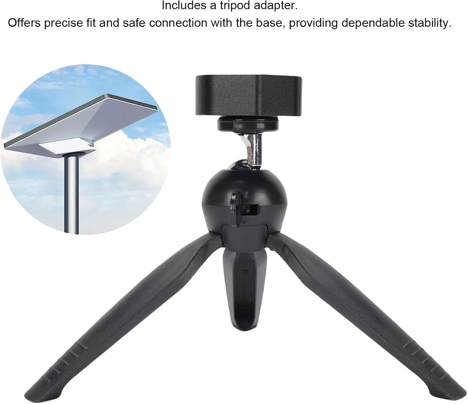 پایه سه پایه کوچک عمومی با آداپتور، کیت نصب سه پایه با ارتفاع و زاویه قابل تنظیم، کیت نصب آداپتور پایه آلیاژ آلومینیوم برای آنتن مینی V4 برای میله های قفسه سقفی فضای باز