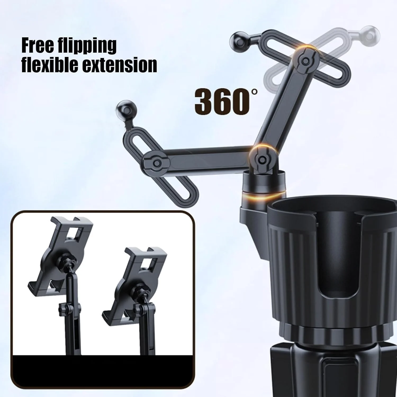 نگهدارنده تلفن همراه لیوانی برای خودرو، گسترش دهنده لیوان خودرو 2 در 1 با آداپتور قفسه نوشیدنی، سازگار با اکثر تلفن های هوشمند و بطری های آب نگهدارنده تلفن همراه لیوانی برای خودرو، گسترش دهنده لیوان خودرو 2 در 1 با آداپتور قفسه نوشیدنی، سازگار با اکثر تلفن های هوشمند و بطری های آب