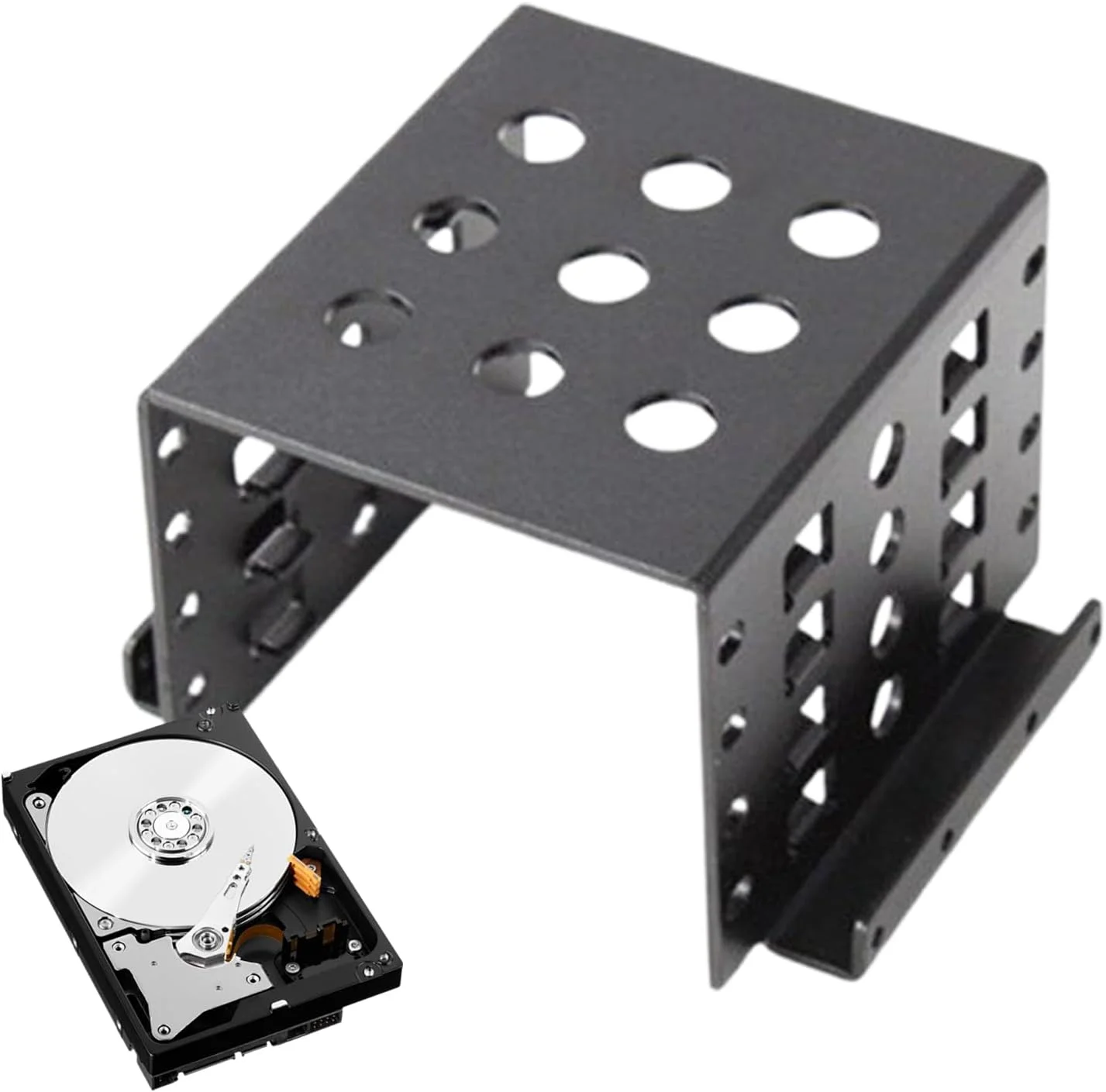 محفظه هارد دیسک - براکت نصب 2.5 اینچ به 3.5 اینچ برای هارد دیسک، آداپتور پشته ای ضد ضربه برای گسترش ایستگاه داک لپ تاپ کامپیوتر خانگی