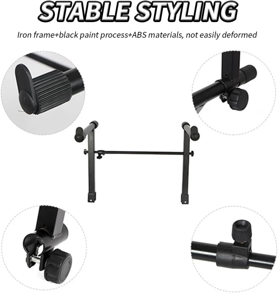 طبقه دوم یونیورسال برای پایه کیبورد، آداپتور توسعه دهنده پایه کیبورد با عرض قابل تنظیم، طبقه دوم برای پیانو الکترونیکی، نگهدارنده قفسه پایه کیبورد لوازم جانبی آلات موسیقی