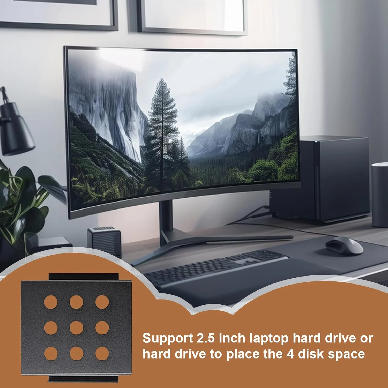 محفظه هارد دیسک | لوازم جانبی هارد دیسک کامپیوتر 2.5 اینچی به 3.5 اینچی - آداپتور پشته ای ضد ضربه برای ایستگاه اتصال، گسترش لپ تاپ، کامپیوتر خانگی و ایستگاه های کاری