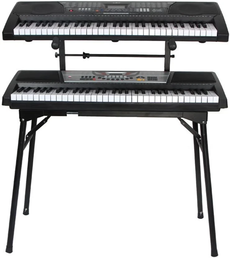 طبقه دوم یونیورسال برای پایه کیبورد، آداپتور توسعه دهنده پایه کیبورد با عرض قابل تنظیم، طبقه دوم برای پیانو الکترونیکی، نگهدارنده قفسه پایه کیبورد لوازم جانبی آلات موسیقی