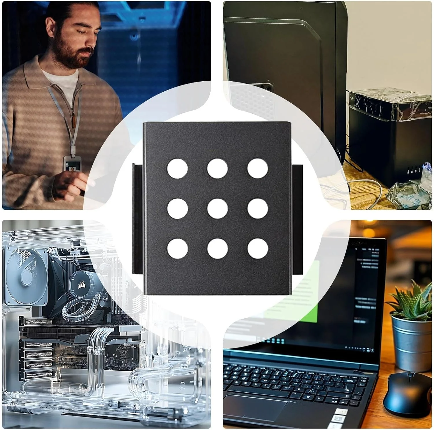 محفظه هارد دیسک | لوازم جانبی هارد دیسک کامپیوتر 2.5 اینچی به 3.5 اینچی - آداپتور پشته ای ضد ضربه برای ایستگاه اتصال، گسترش لپ تاپ، کامپیوتر خانگی و ایستگاه های کاری