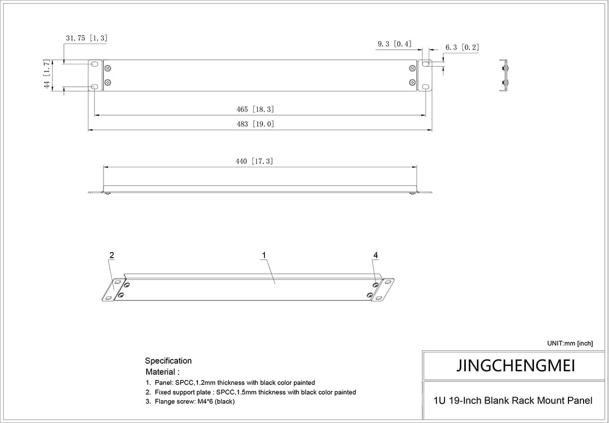 پنل خالی رک 1U Jingchengmei برای محفظه رک سرور 19 اینچی یا کابینت شبکه، مونتاژ نشده، مشکی (ABPA) پنل خالی رک 1U Jingchengmei برای محفظه رک سرور 19 اینچی یا کابینت شبکه، مونتاژ نشده، مشکی (ABPA)