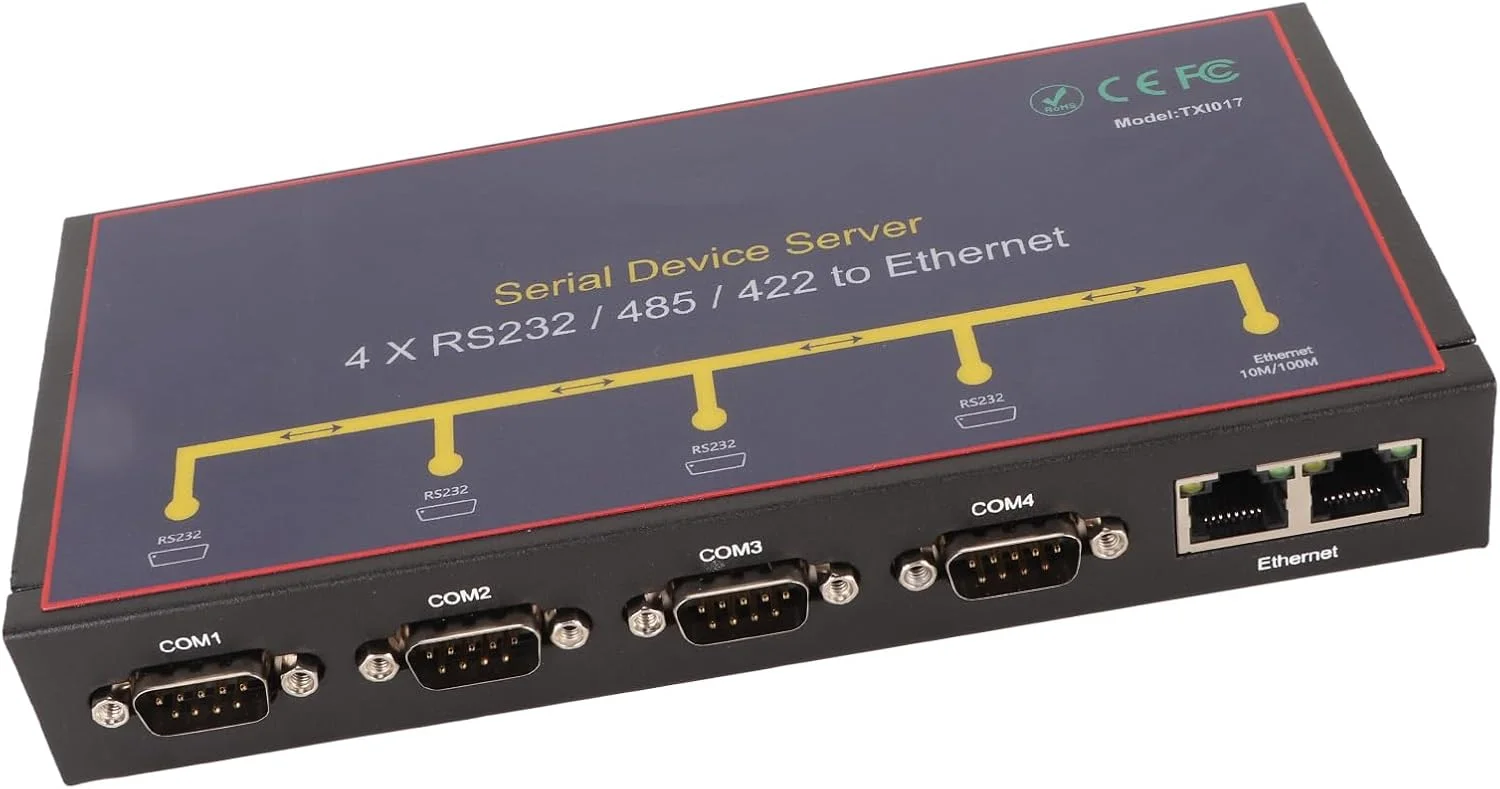 مبدل اترنت چهار پورت صنعتی RS232 RS485، آداپتور قابل اعتماد شما برای رک ها و کابینت ها، ارائه دهنده اتصال پیشرفته (دوشاخه آمریکایی)