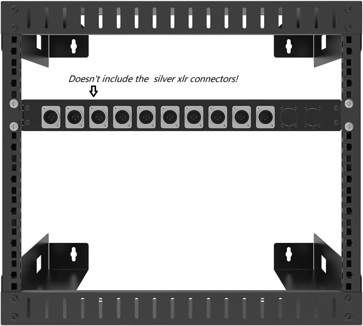 پنل پچ 12 پورت Jingchengmei - نصب رک 1U 19 اینچی با کانکتورهای نوع D - صوتی با طرفین لولایی (H1U12D، مشکی)