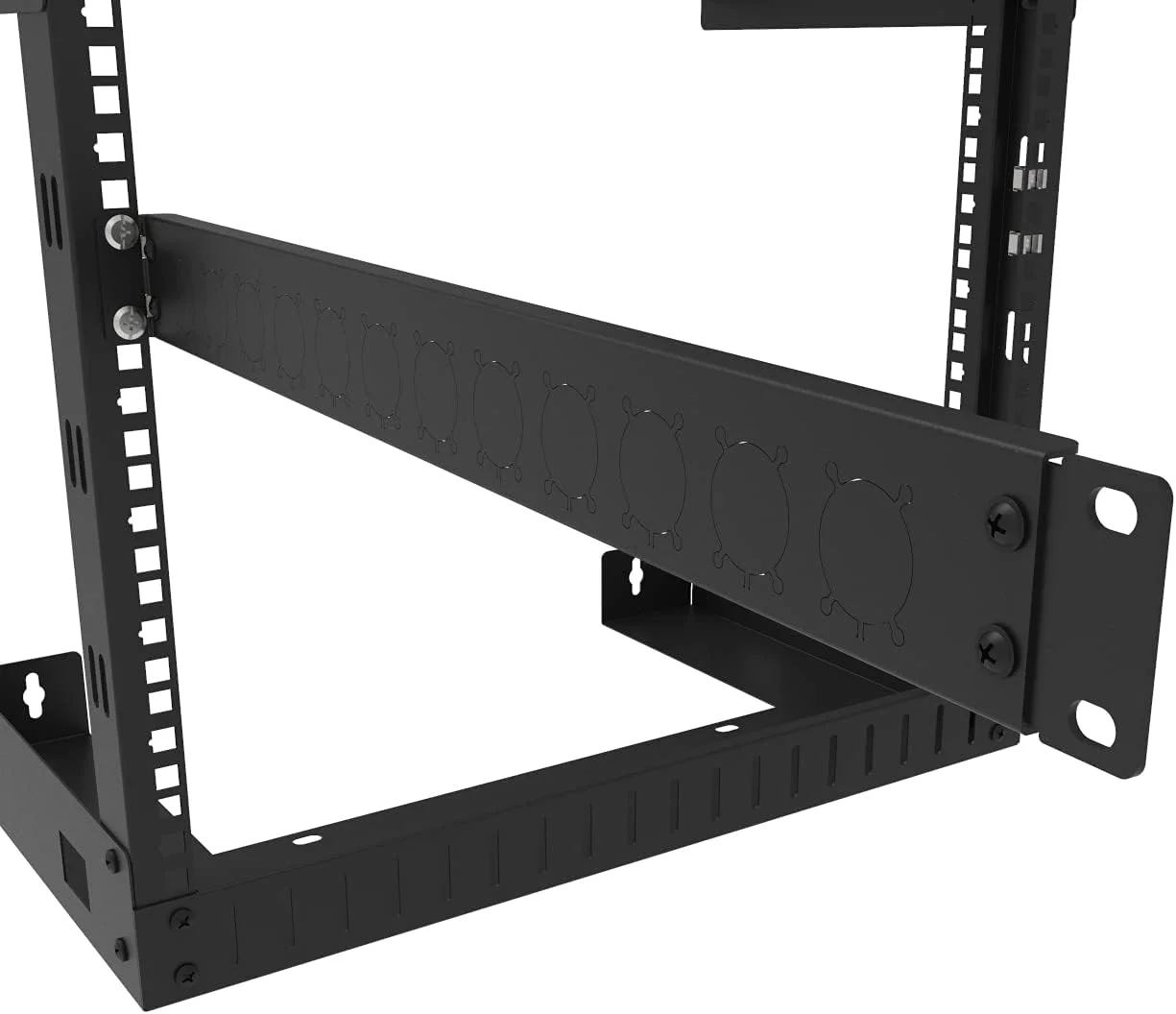 پنل پچ 12 پورت Jingchengmei - نصب رک 1U 19 اینچی با کانکتورهای نوع D - صوتی با طرفین لولایی (H1U12D، مشکی)