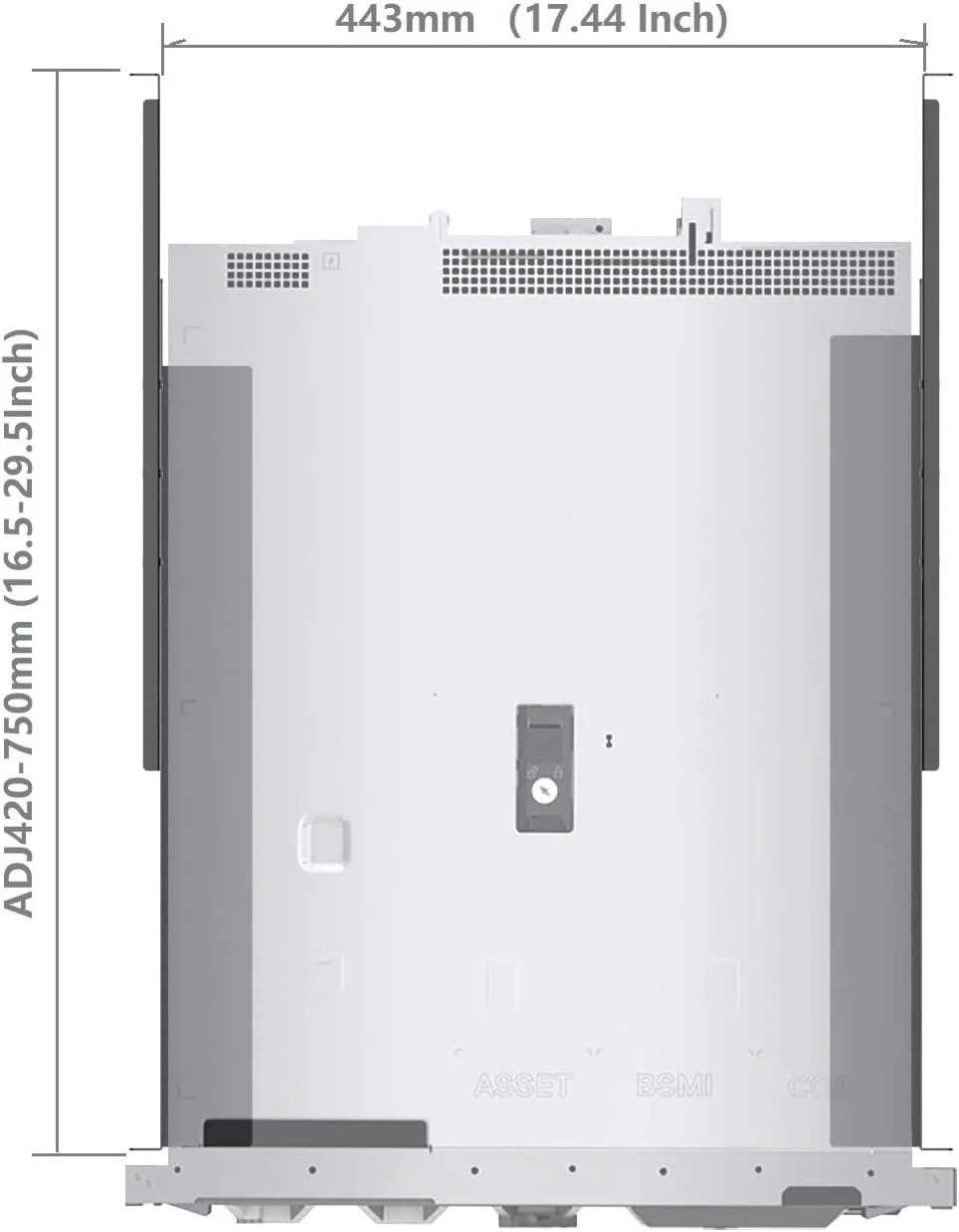 ریل قفسه سرور یونیورسال 1U با قابلیت نصب روی رک 4 ستونی برای Dell Compaq HP IBM APC - عمق قابل تنظیم 42-75 سانتی متر - ظرفیت 50 کیلوگرم (ریل های 42-75 سانتی متری)