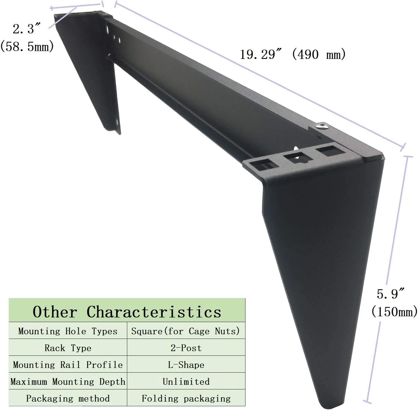 رک دیواری عمودی سنگین 1U 19 اینچی JINGCHENGMEI با قابلیت نصب روی دیوار و تحمل وزن 56 کیلوگرم (MFT-HVWRF1U)