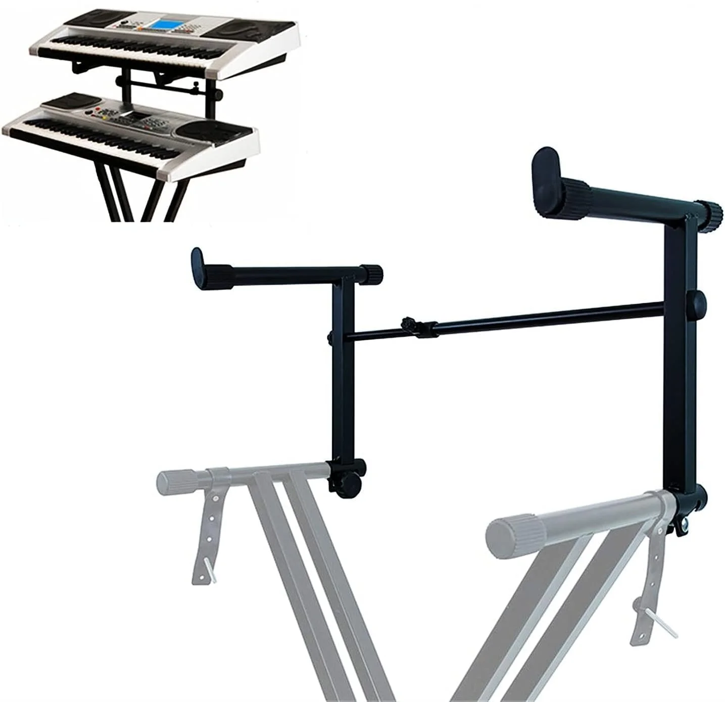 پایه دوم کیبورد موسیقی مایک، آداپتور توسعه جهانی برای پایه کیبورد پیانو الکترونیکی، عرض قابل تنظیم 40-72 سانتی متر