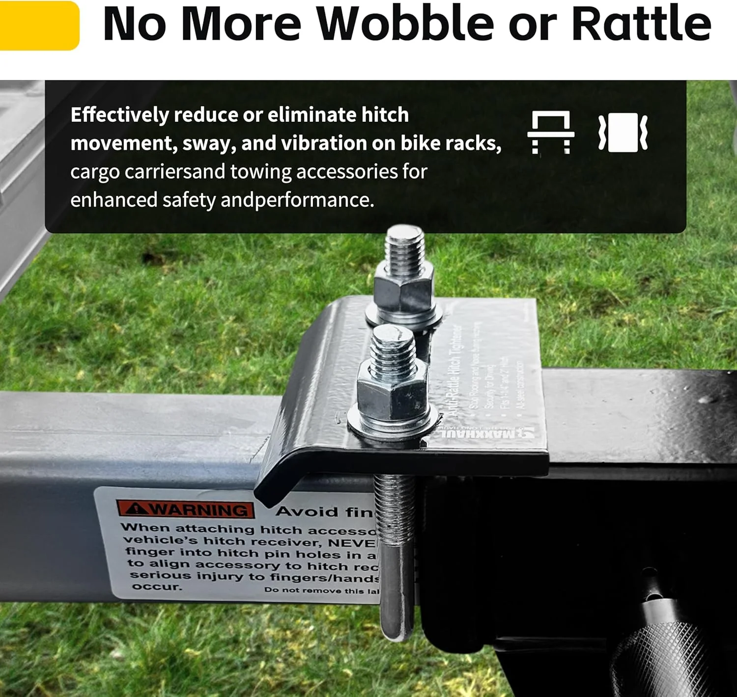 تثبیت کننده گیره مالبند مکس‌هال مدل 50023، ضد لرزش برای گیره‌های 1.25 تا 2 اینچی، کاهش حرکت در باربندهای متصل به گیره و باربند دوچرخه