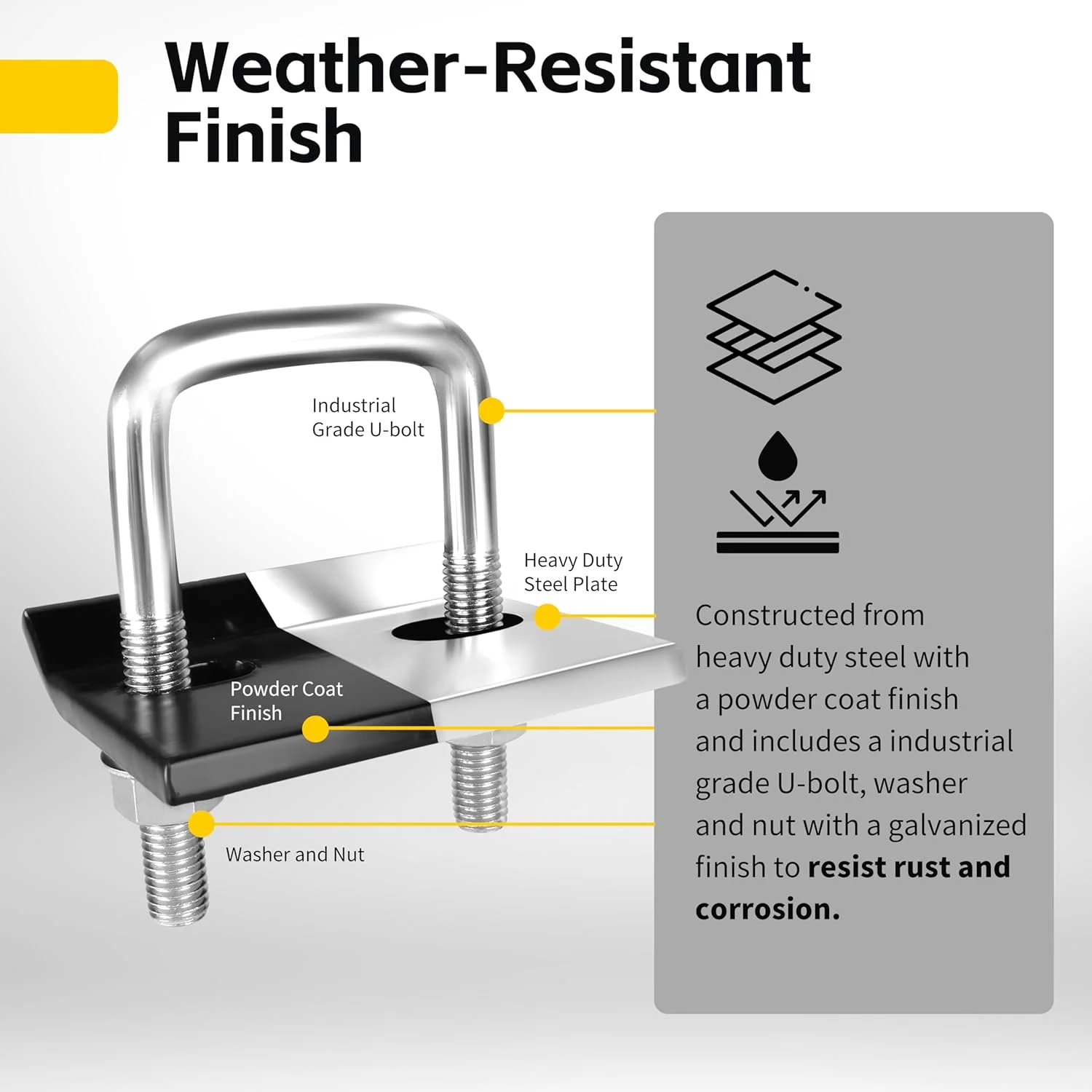 تثبیت کننده گیره مالبند مکس‌هال مدل 50023، ضد لرزش برای گیره‌های 1.25 تا 2 اینچی، کاهش حرکت در باربندهای متصل به گیره و باربند دوچرخه