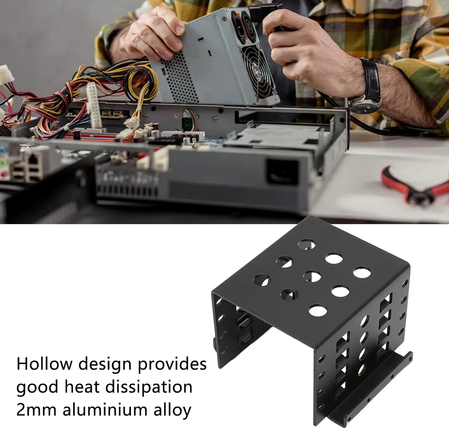 براکت نصب هارد دیسک plplaaoo، آلیاژ آلومینیوم 2.5 اینچی با طراحی توخالی، سختی بالا، محفظه هارد درایو 2.5 اینچی، نصب آسان، آداپتور هارد دیسک، نگهدارنده رک موبایل (مشکی)، رک هارد دیسک براکت نصب هارد دیسک plplaaoo، آلیاژ آلومینیوم 2.5 اینچی با طراحی توخالی، سختی بالا، محفظه هارد درایو 2.5 اینچی، نصب آسان، آداپتور هارد دیسک، نگهدارنده رک موبایل (مشکی)، رک هارد دیسک