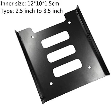 تبدیل کننده فلزی هارد درایو SSD/HDD از 2.5 اینچ به 3.5 اینچ، براکت نصب برای کامپیوتر، مشکی