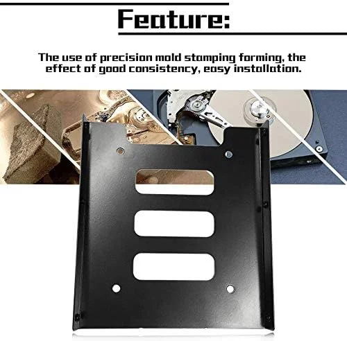 تبدیل کننده فلزی هارد درایو SSD/HDD حرفه ای 2.5 اینچ به 3.5 اینچ، براکت نگهدارنده نصب هارد SSD برای کامپیوتر - مشکی
