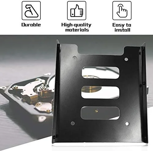 تبدیل کننده فلزی هارد درایو SSD و HDD از 2.5 اینچ به 3.5 اینچ، براکت نصب هارد دیسک برای کامپیوتر - مشکی