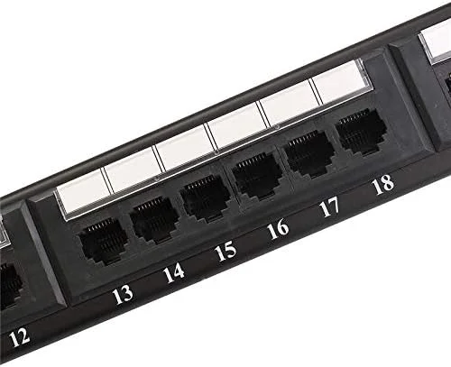 پنل پچ ۲۴ پورت CAT5E کیهنگ شیهویی - 1U برای نصب در رک ۱۹ اینچی - آداپتور کابل شبکه اترنت LAN RJ45 CAT6