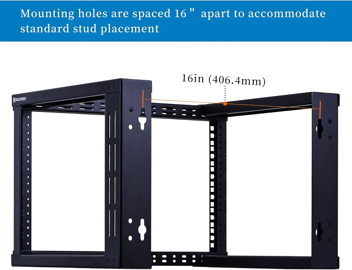 رک دیواری 6 یونیت رک‌پث، فریم باز، مناسب تجهیزات سرور 19 اینچی، مقاوم - عمق 17 اینچ