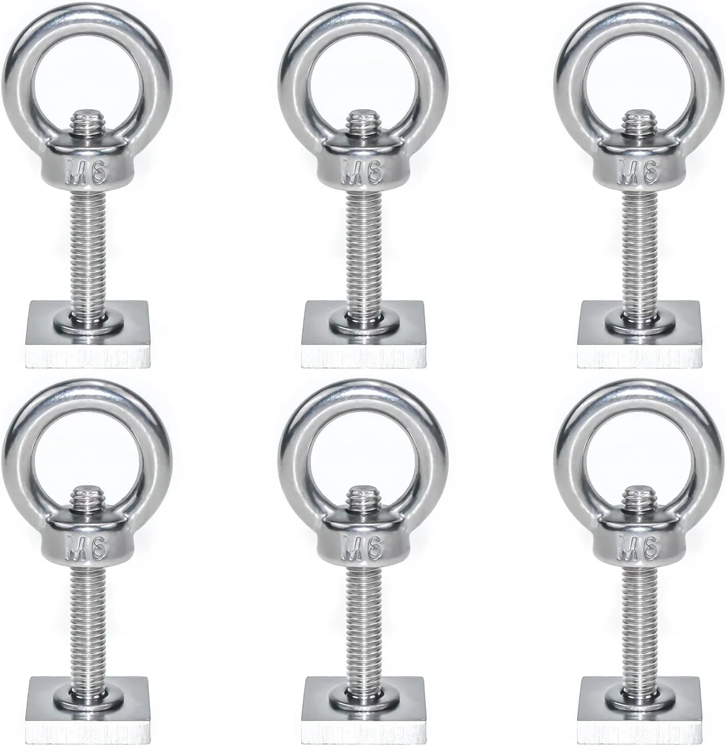 آداپتور T-Track استیل ضد زنگ M6x35mm با مهره رینگی و واشر مهره برای آداپتور دوچرخه، باربند سقفی، T-Groove، ابزار ثابت کننده