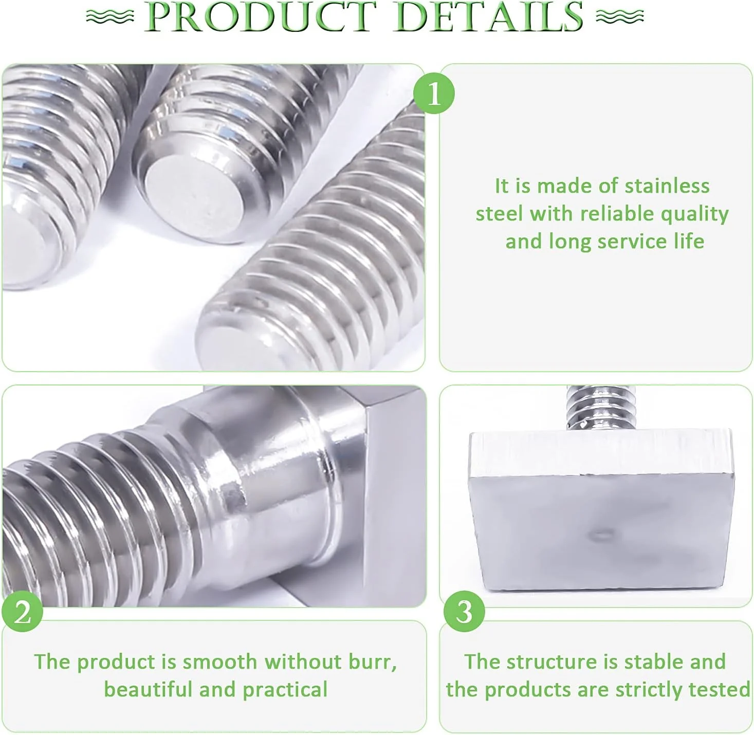 آداپتور T-Track استیل ضد زنگ M6x35mm با مهره رینگی و واشر مهره برای آداپتور دوچرخه، باربند سقفی، T-Groove، ابزار ثابت کننده