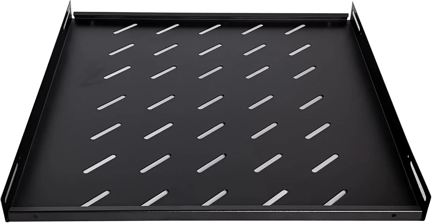 سینی قفسه رک سرور RIVECO، تکیه گاه تهویه دار برای رک و کابینت تجهیزات شبکه 19 اینچی، مشکی