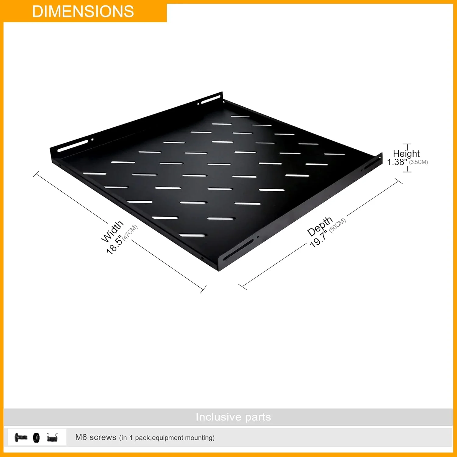 سینی قفسه رک سرور RIVECO، تکیه گاه تهویه دار برای رک و کابینت تجهیزات شبکه 19 اینچی، مشکی