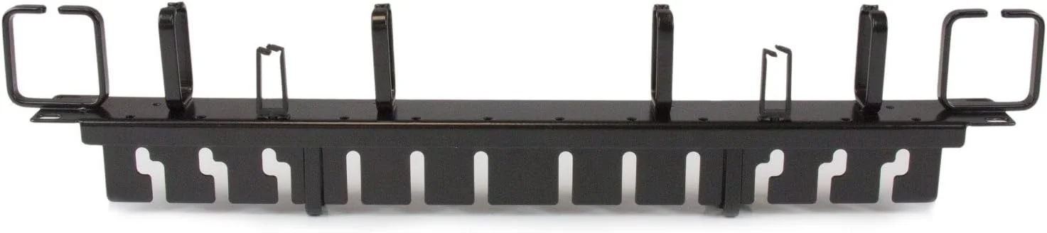 پنل مدیریت کابل رک سرور افقی StarTech.com 1U 19 اینچی - سازمان دهنده سیم شبکه و داده با داکت های انگشتی و قلاب های حلقه ای D عمودی/افقی (CMPNL1UC)