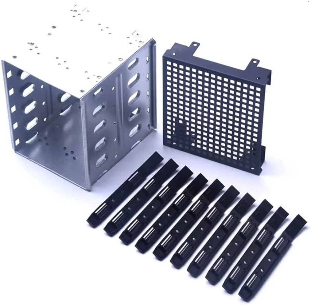 محفظه هارد دیسک Tagtight، تبدیل 5.25 اینچ به 5 عدد 3.5 اینچ، محفظه و سینی هارد دیسک، ساخته شده از ورق فولادی گالوانیزه (نقره ای)