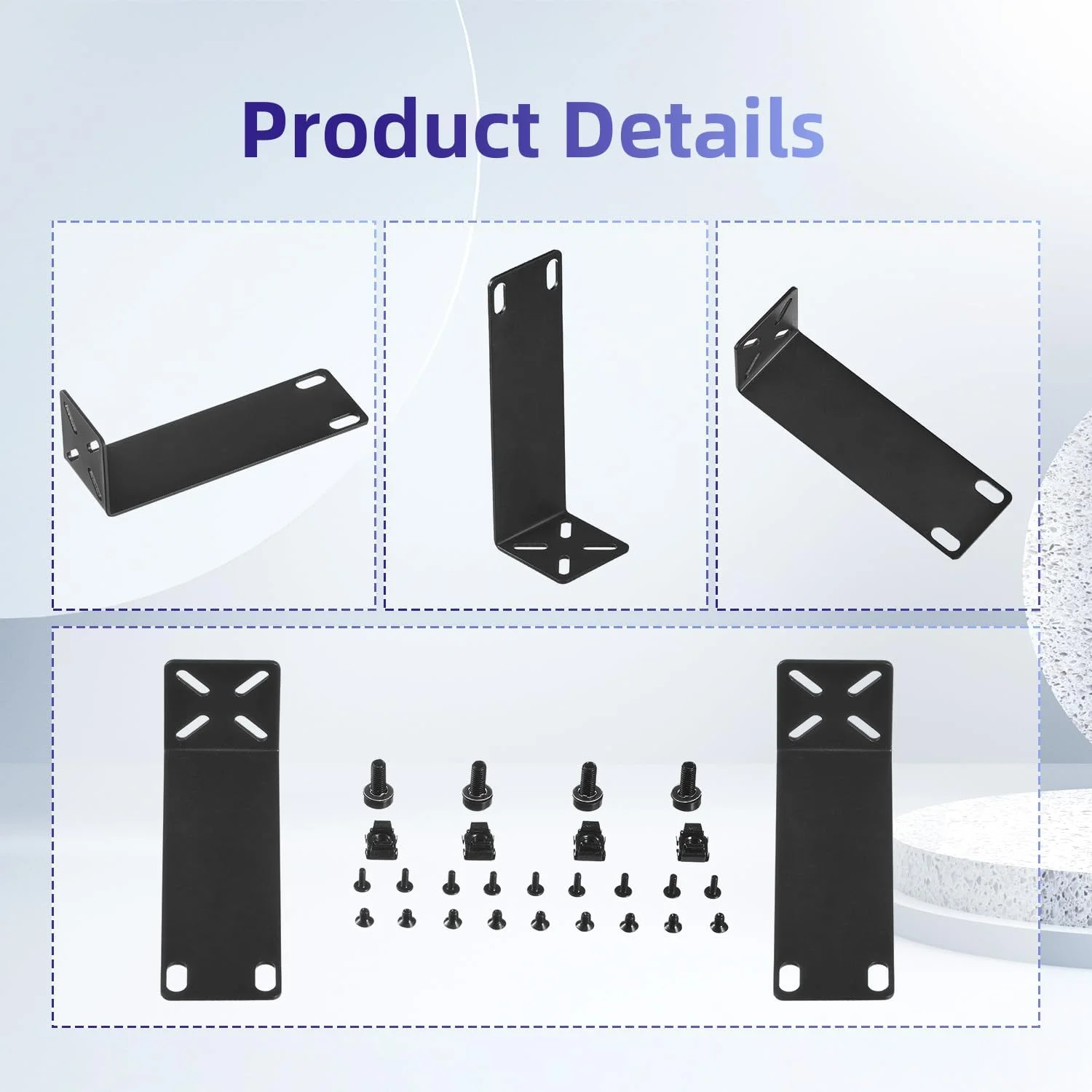 کیت نصب رک برای سوئیچ های 22 سانتی متری، گوش های رک قابل تنظیم برای محصولات Netgear، Cisco، D-Link، TRENDnet و HP، نصب تجهیزات 22 سانتی متری در رک 48 سانتی متری، فاصله سوراخ قابل تنظیم 14-30 میلی متر کیت نصب رک برای سوئیچ های 22 سانتی متری، گوش های رک قابل تنظیم برای محصولات Netgear، Cisco، D-Link، TRENDnet و HP، نصب تجهیزات 22 سانتی متری در رک 48 سانتی متری، فاصله سوراخ قابل تنظیم 14-30 میلی متر