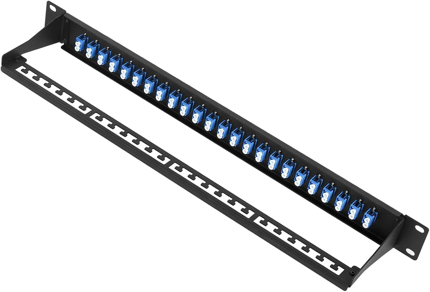 پچ پنل فیبر نوری 1U با 48 آداپتور LC OS2 سینگل مود، اتصالات سینگل مود برای رک های استاندارد 19 اینچی، 1 عدد