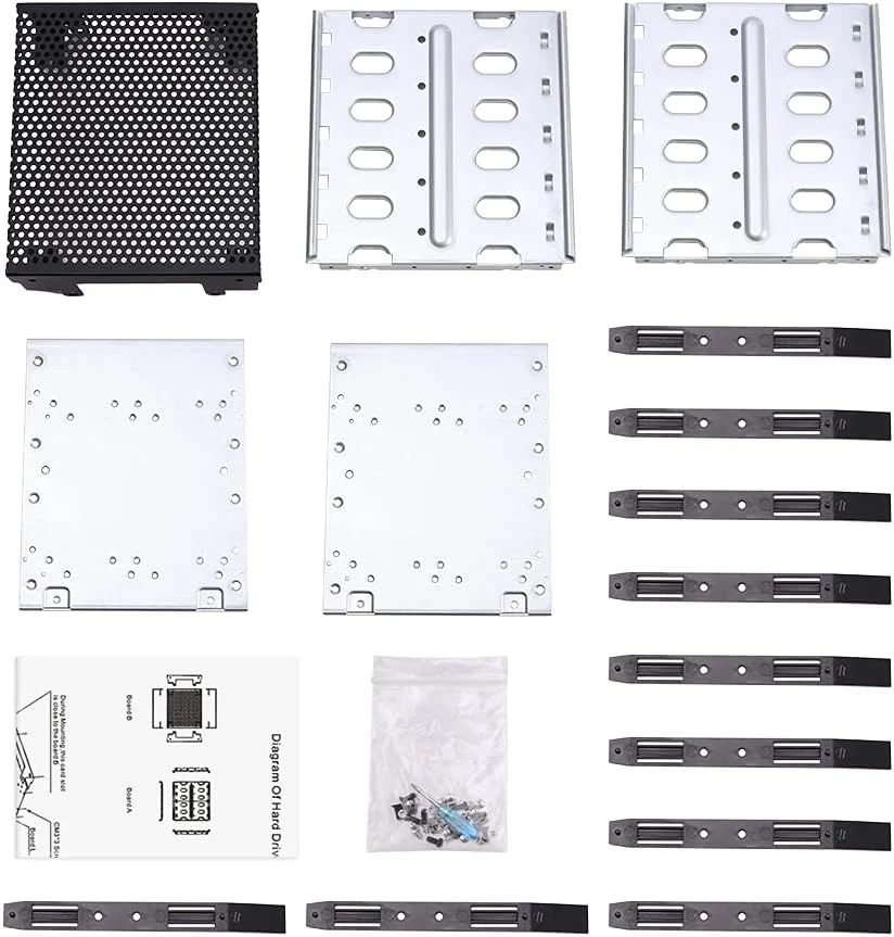 محفظه هارد دیسک استیل ضد زنگ، تبدیل 5.25 اینچی به 5 عدد 3.5 اینچی SAS برای کامپیوتر SATA، سینی هارد درایو با فضای فن - آداپتور محفظه هارد دیسک محفظه هارد دیسک استیل ضد زنگ، تبدیل 5.25 اینچی به 5 عدد 3.5 اینچی SAS برای کامپیوتر SATA، سینی هارد درایو با فضای فن - آداپتور محفظه هارد دیسک