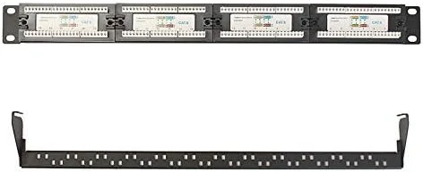 پنل پچ 24 پورت CAT5E - 1U برای نصب رک 19 اینچی - آداپتور کابل شبکه اترنت LAN RJ45 CAT6