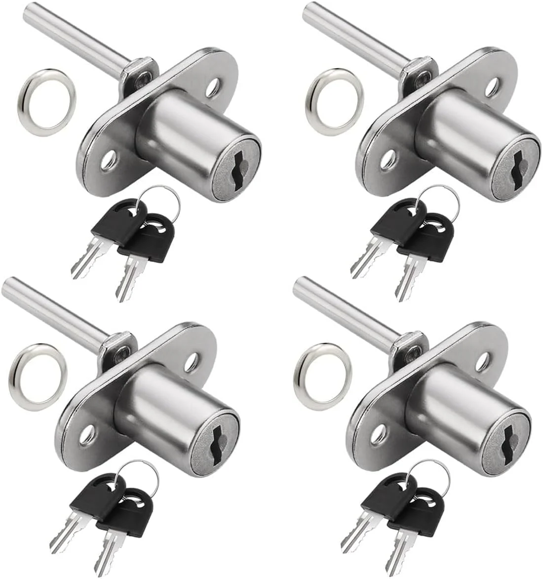 قفل کشو 4 عددی، قفل فشاری کابینت با کلید و پیچ، قفل زبانه ای آلیاژ روی 16 میلی متری برای کابینت های بایگانی، کمد لباس، ویترین مبلمان