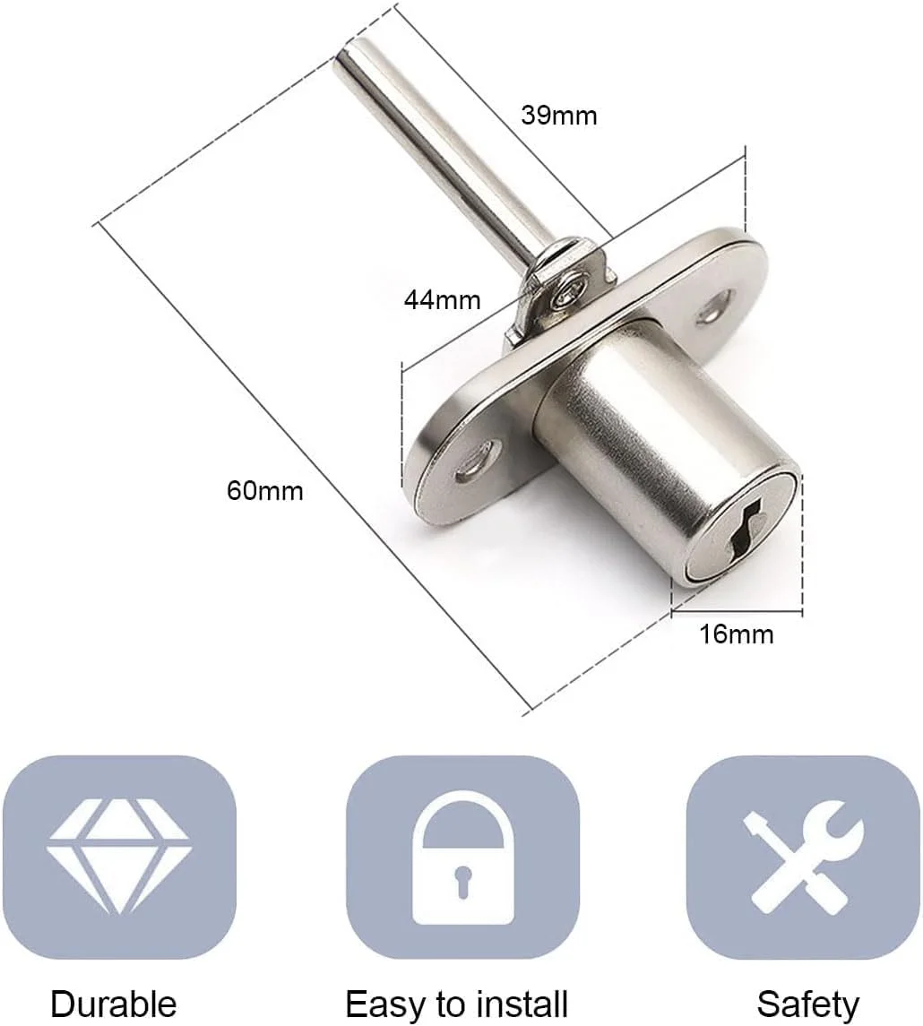 قفل کشو 4 عددی، قفل فشاری کابینت با کلید و پیچ، قفل زبانه ای آلیاژ روی 16 میلی متری برای کابینت های بایگانی، کمد لباس، ویترین مبلمان قفل کشو 4 عددی، قفل فشاری کابینت با کلید و پیچ، قفل زبانه ای آلیاژ روی 16 میلی متری برای کابینت های بایگانی، کمد لباس، ویترین مبلمان